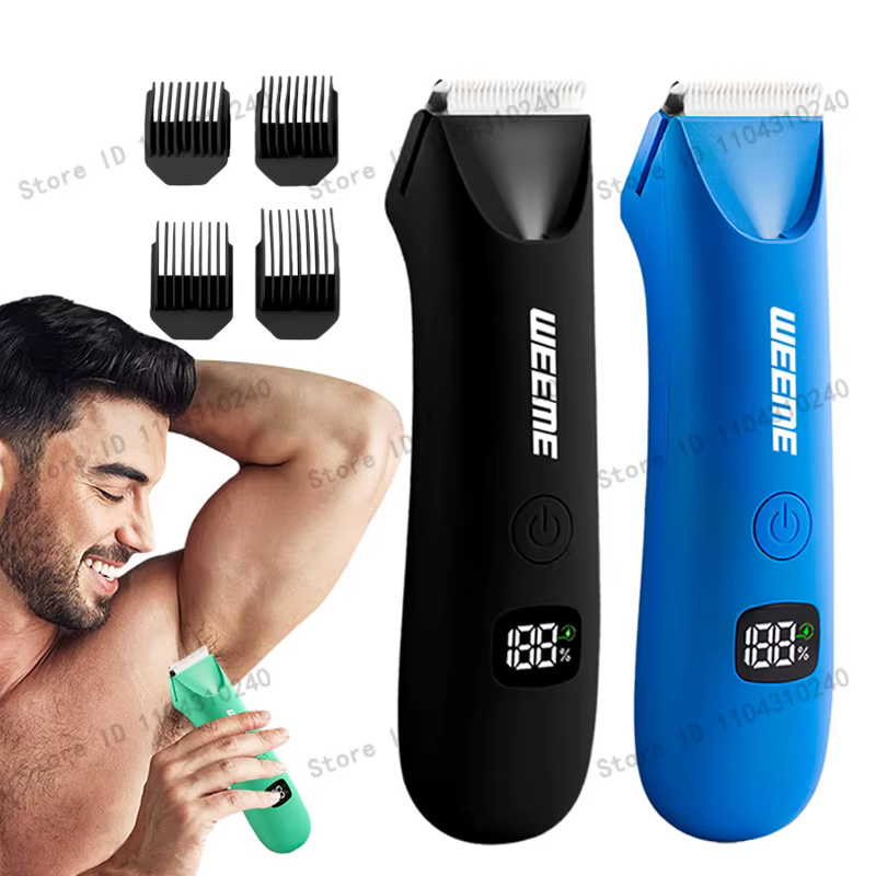 Tondeuse pour poils du corps et du pubis pour hommes et femmes, rasoir électrique indolore pour le corps et le bikini |   Rasoir étanche rechargeable par type C