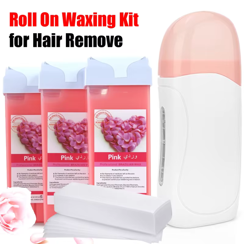 Kit de cire épilatoire-cire de bikini indolore à la rose