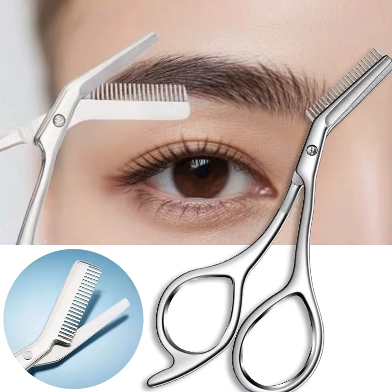 Ciseaux coupe-sourcils avec peigne