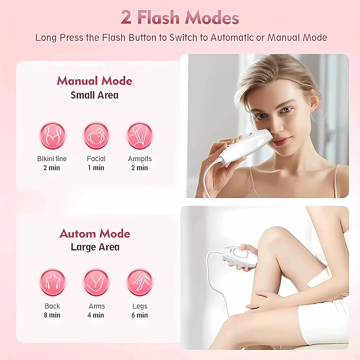 Épilateur Laser Électrique Sans Douleur, Appareil d'Épilation IPL à Impulsions pour la Maison, Rasoir Portable Indolore pour Femmes et Hommes, UE