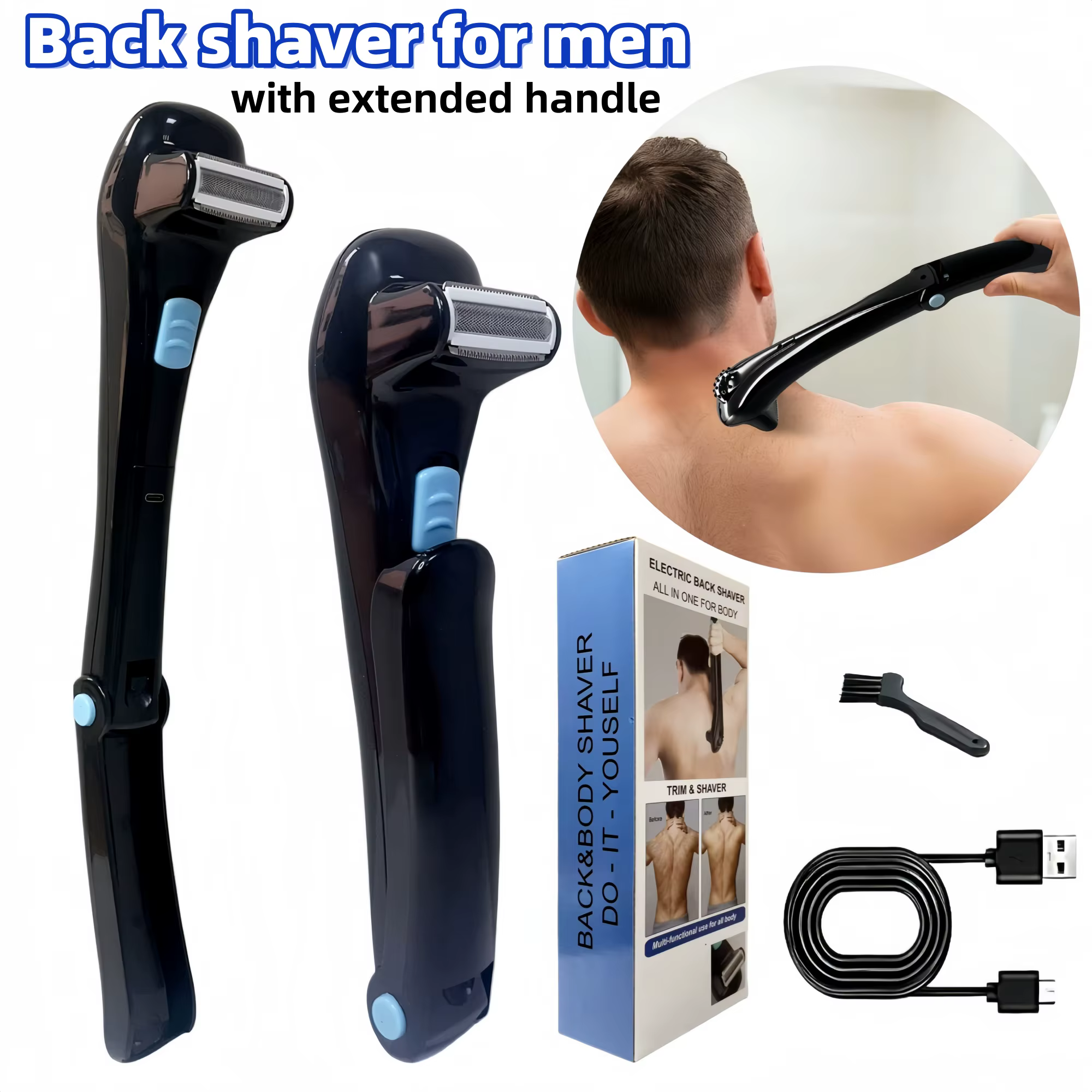 Rasoir électrique rechargeable pour le dos