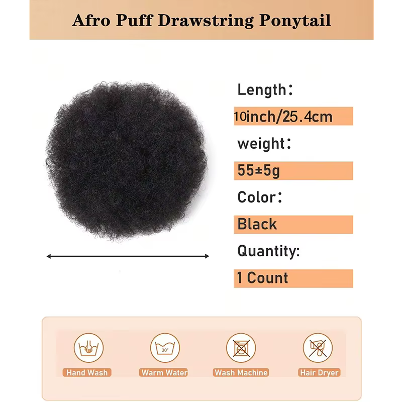 Afro cheveux bouclés Chignons Updo Chignon cordon queue de cheval femmes court crépus bouclés Chignon Extensions de queue de cheval synthétique Afro queue de cheval