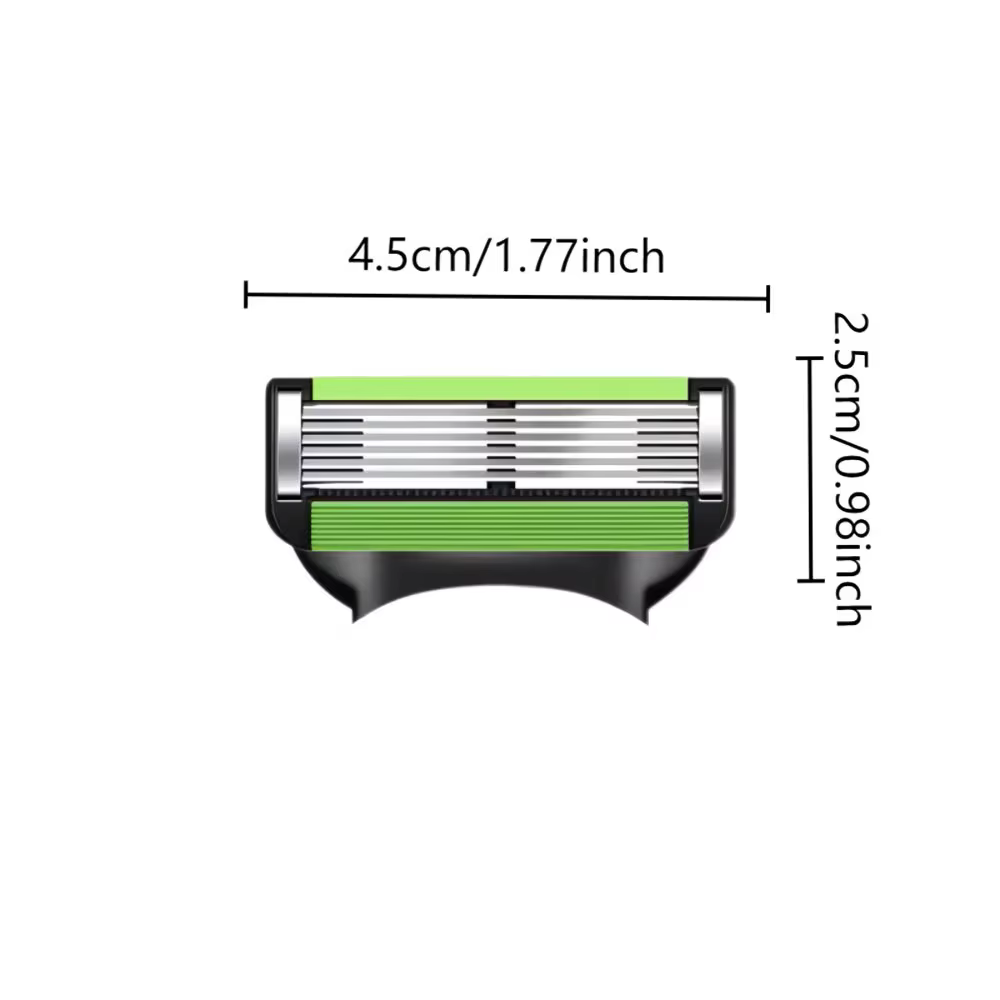 Lames de rasoir vertes améliorées à 6 couches en acier inoxydable pour peaux sensibles, rasage confortable et précis