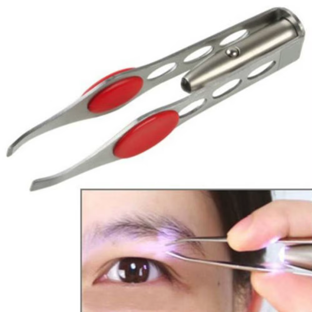 Pince à épiler pour cils et sourcils en acier inoxydable
