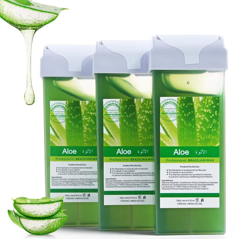 Kit d'épilation à la cire roll-on unisexe à l'aloe vera 2026 avec chauffe-cire