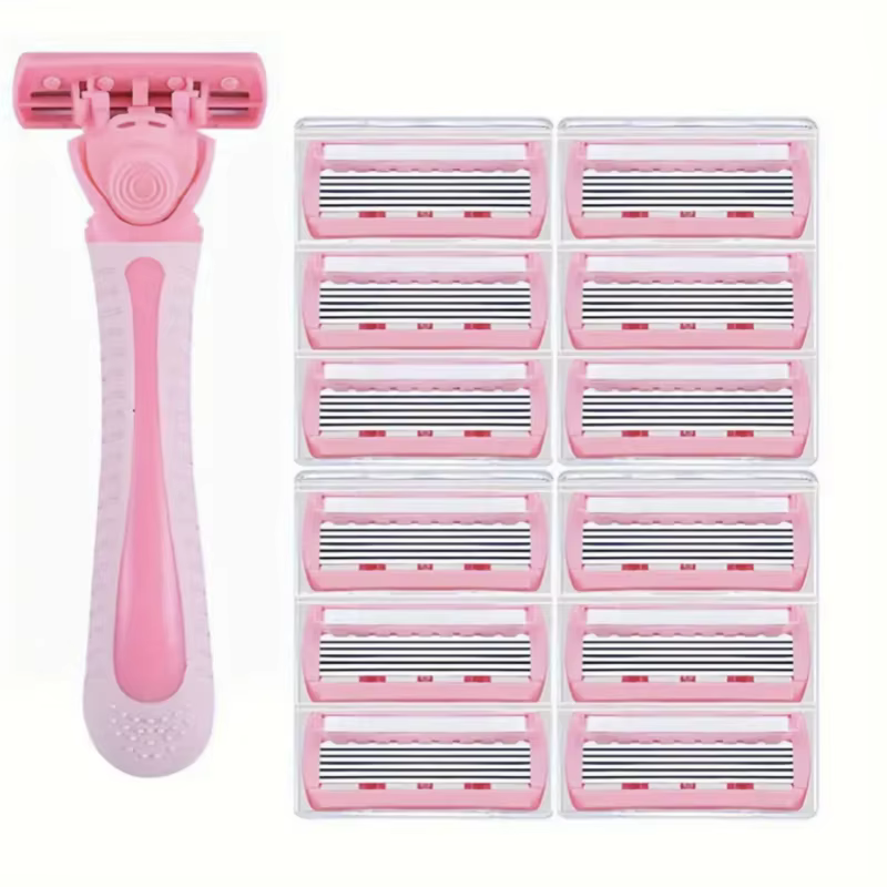 Rasoir pour femmes lame à 6 couches jambe cheveux aisselles couteau de rasage lames à 6