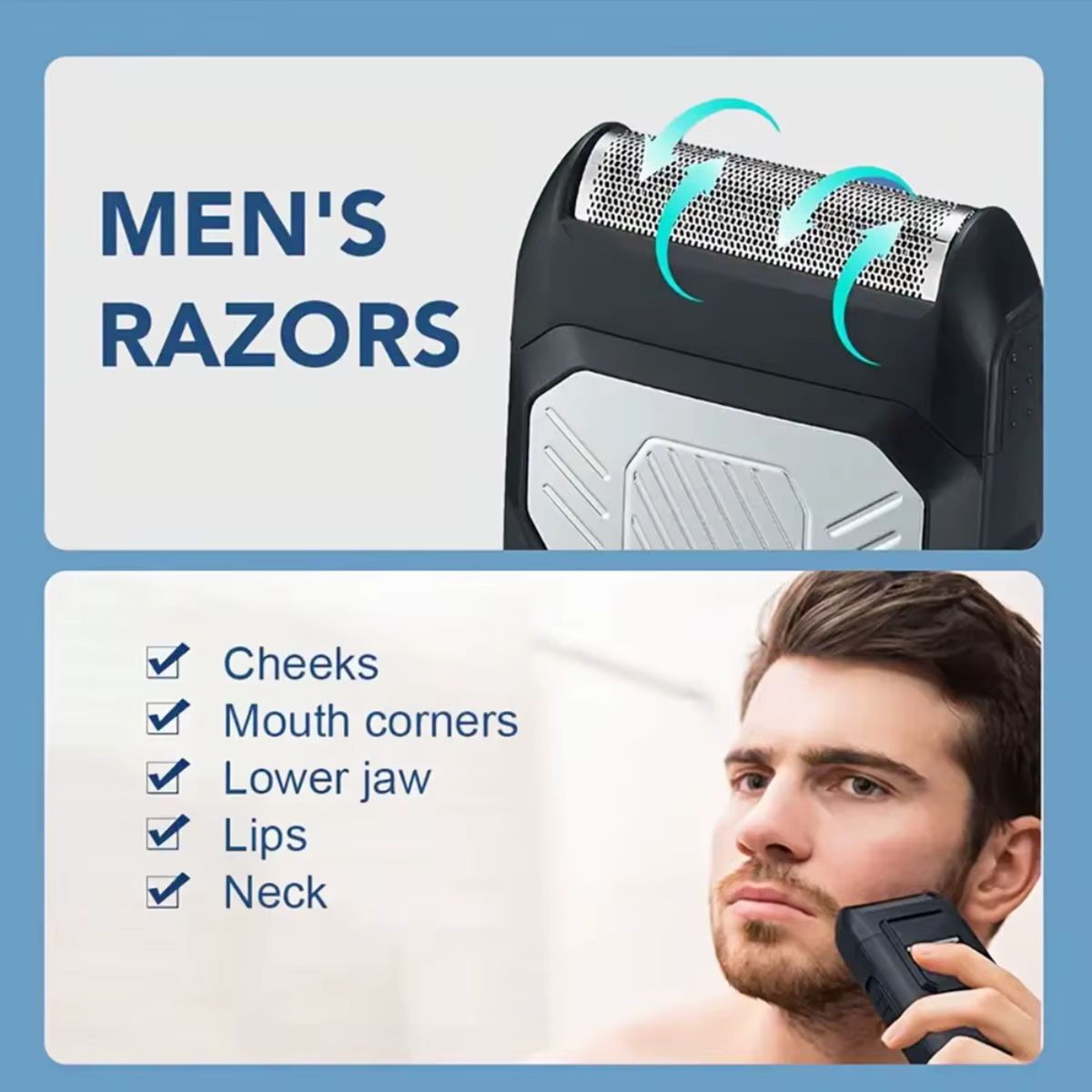 Homme barbe rasoir épilateur électrique 3D flottant tondeuse poitrine jambe cheveux portable