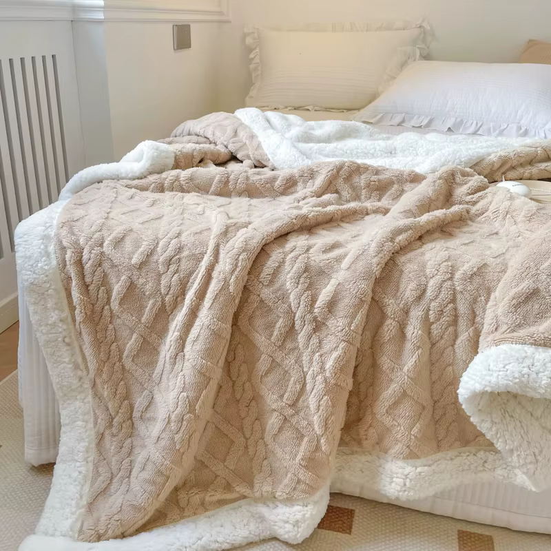 Couverture polaire Double couche, épaisse et chaude, pour la sieste au bureau, pour canapé-lit, simple, Double, en peluche douce, automne et hiver