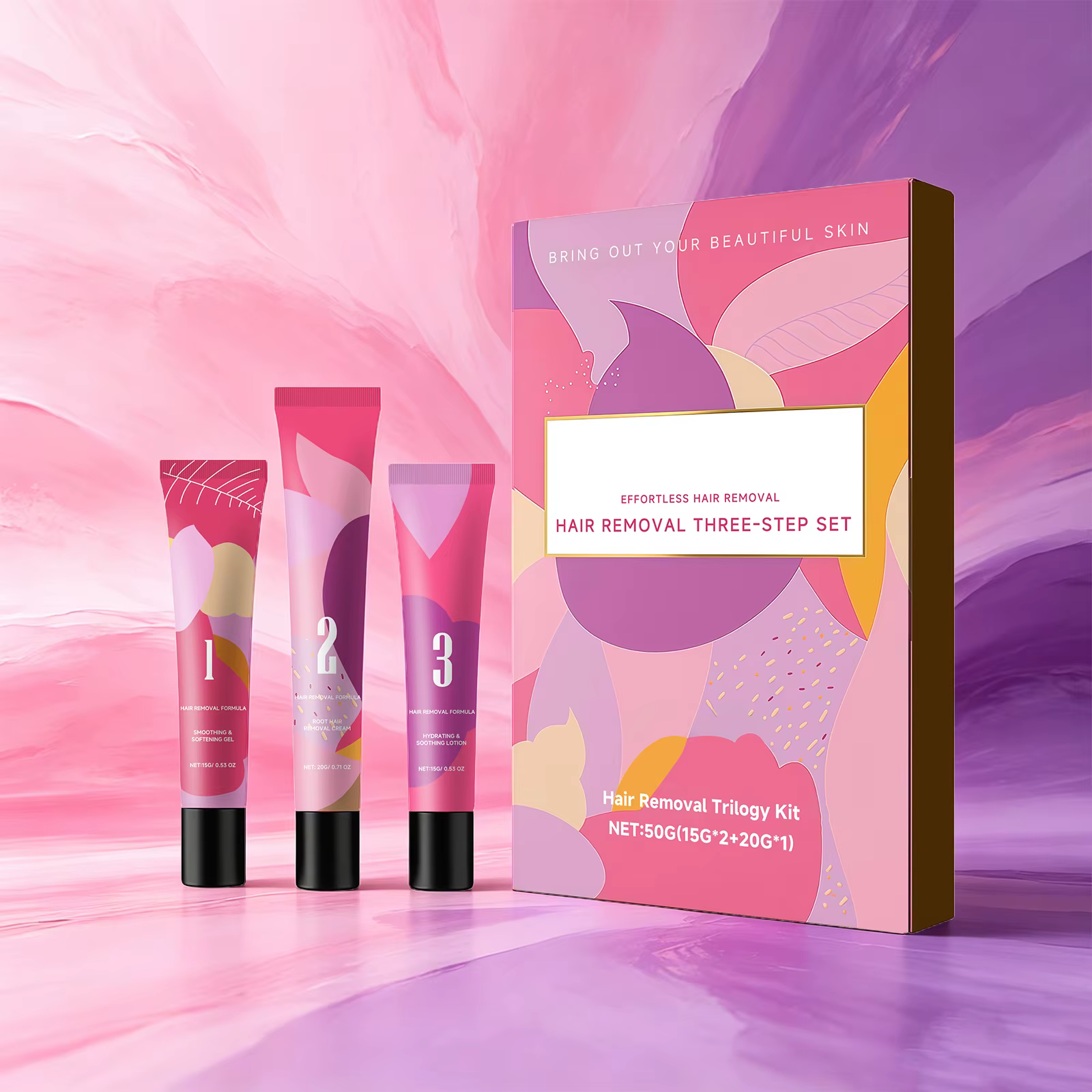 Ensemble de 3 étapes pour l'épilation du visage pour peaux sensibles