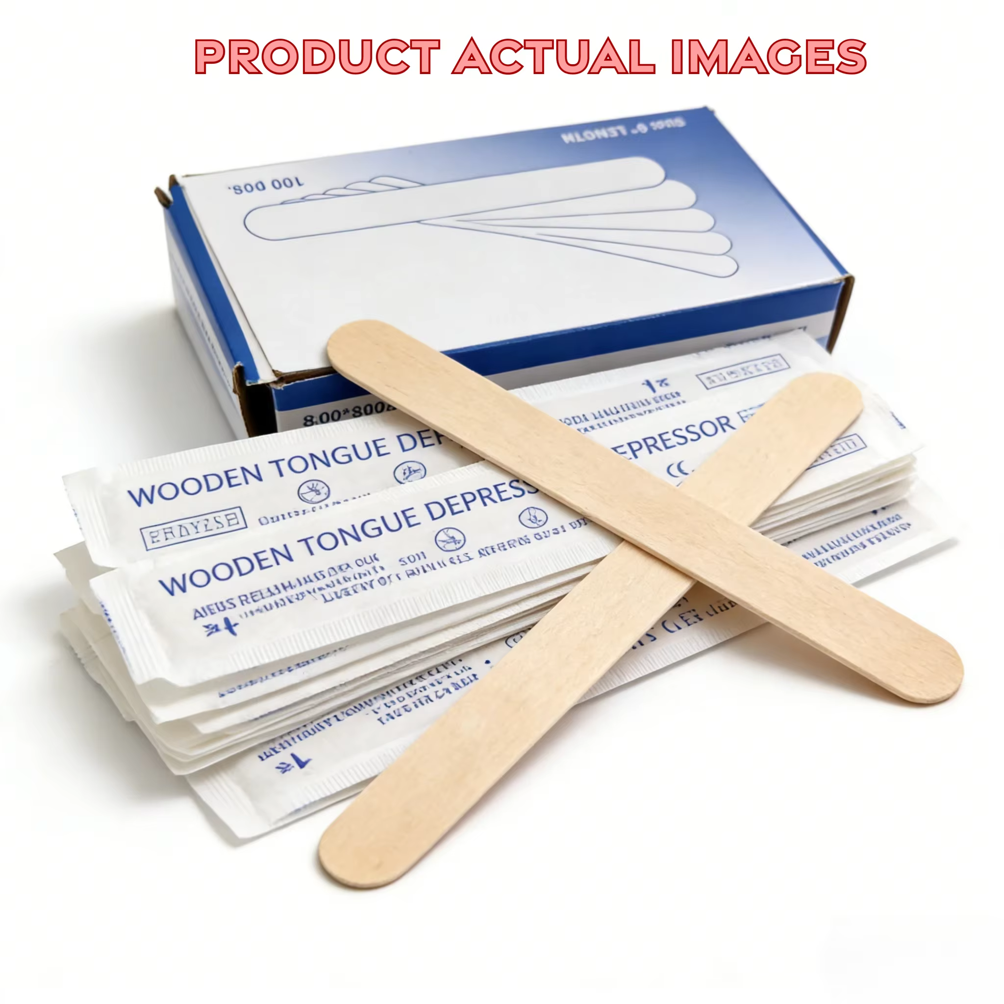 Bâtonnets applicateurs de cire emballés individuellement - Spatules en bois jetables pour l'épilation