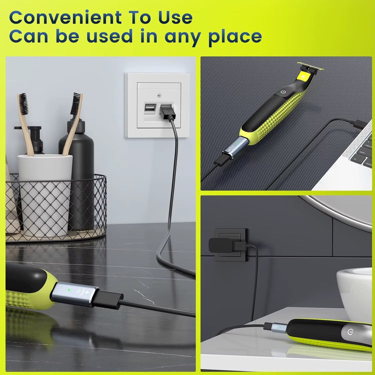 Adaptateur de chargeur de rasoir de Type C