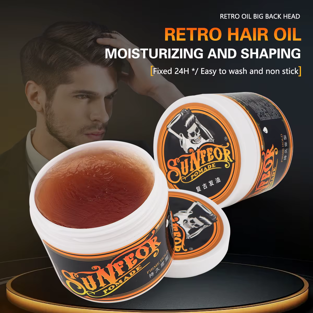 Pommade de cire à cheveux longue durée pour hommes