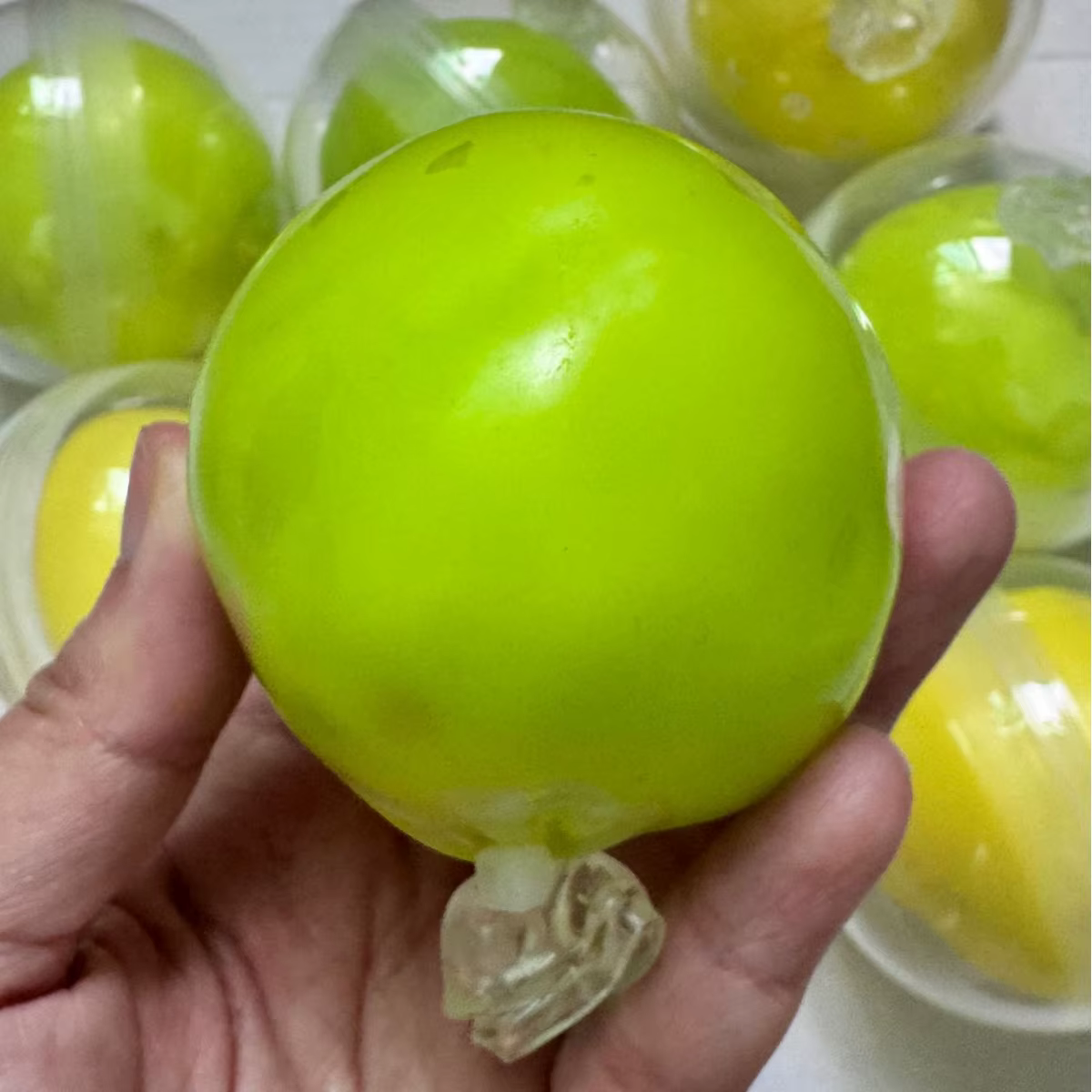 Jouet anti-stress en pâte à modeler fait main, motif citron et pomme, avec son craquant, doux et à rebond lent, pour la relaxation