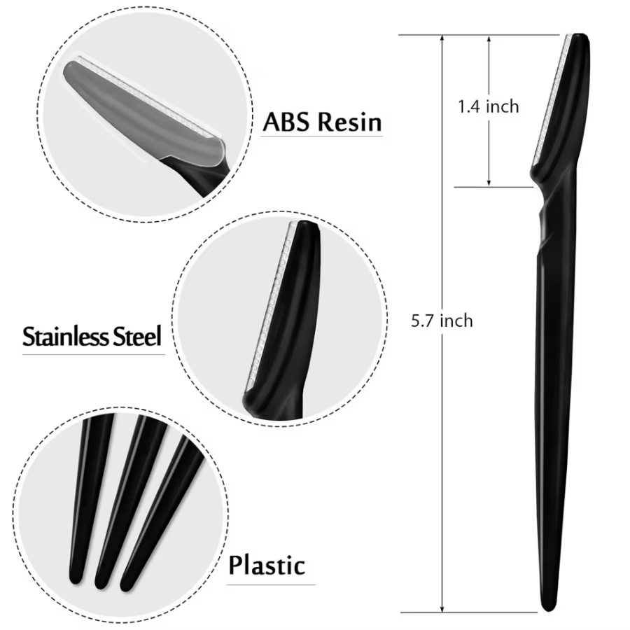 12/30/50 PCS Rasoir de Précision Portable pour Sourcils et Poils du Visage