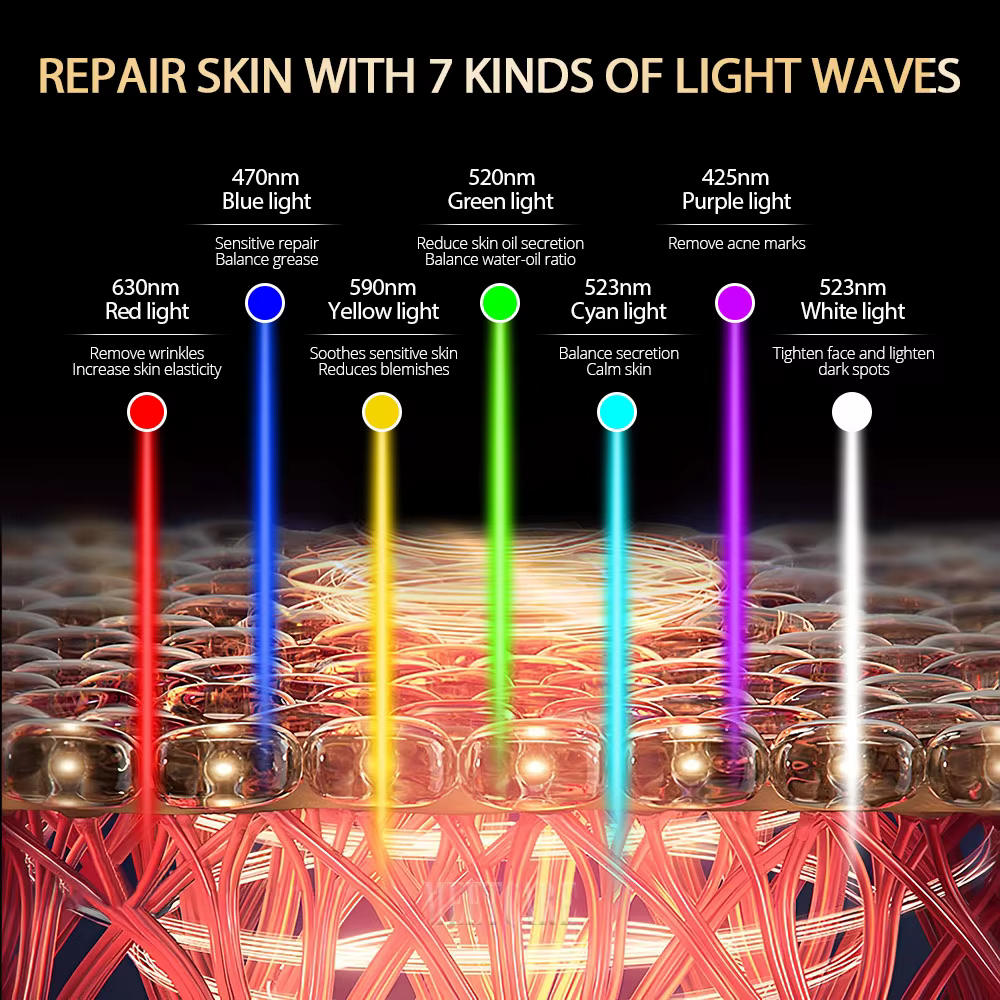 Masque facial LED 7 couleurs