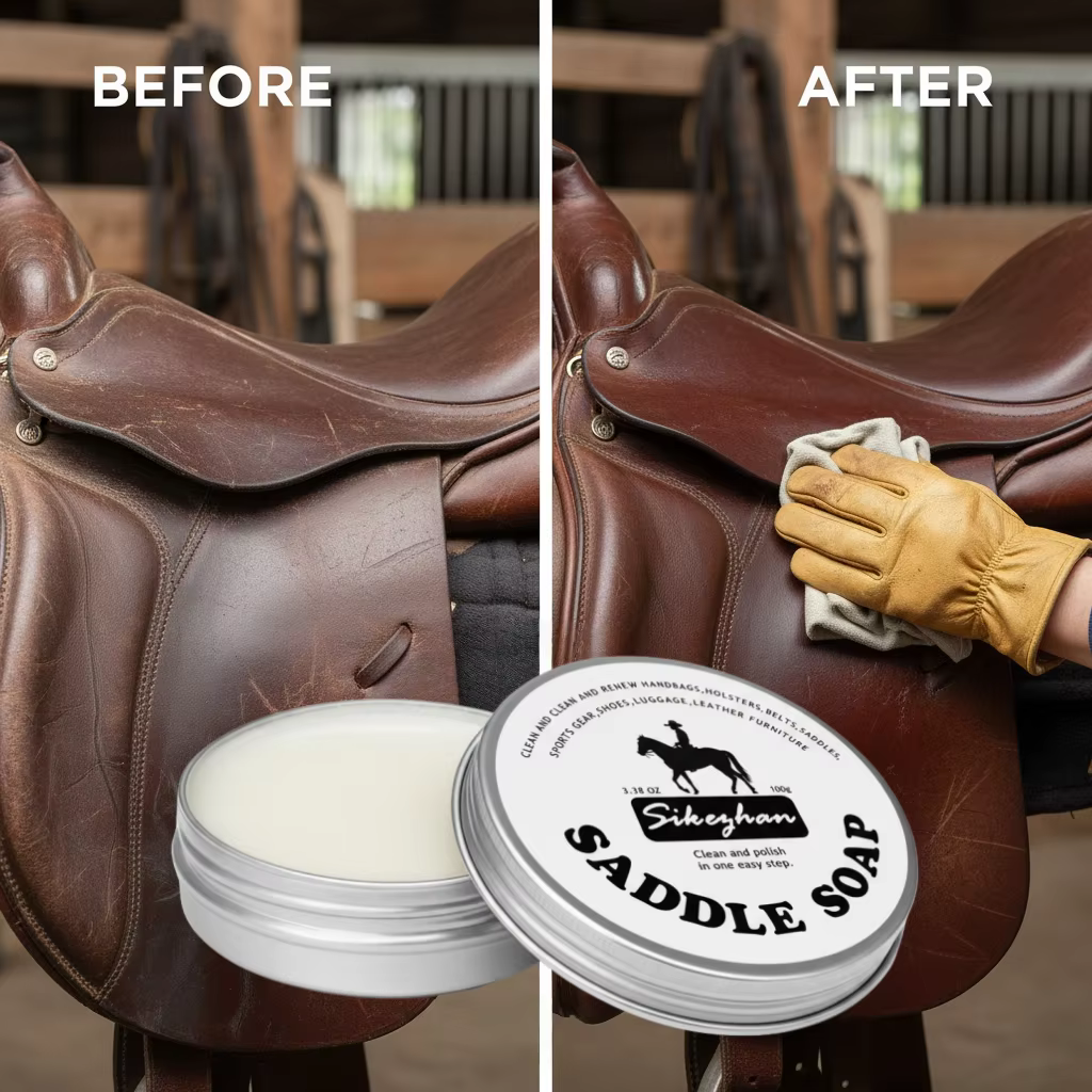 Crème d'entretien professionnelle pour selle de cheval à l'huile de vison pour équipement équestre, sellerie et bottes en cuir, nourrissante en profondeur 100g SIKEZHAN