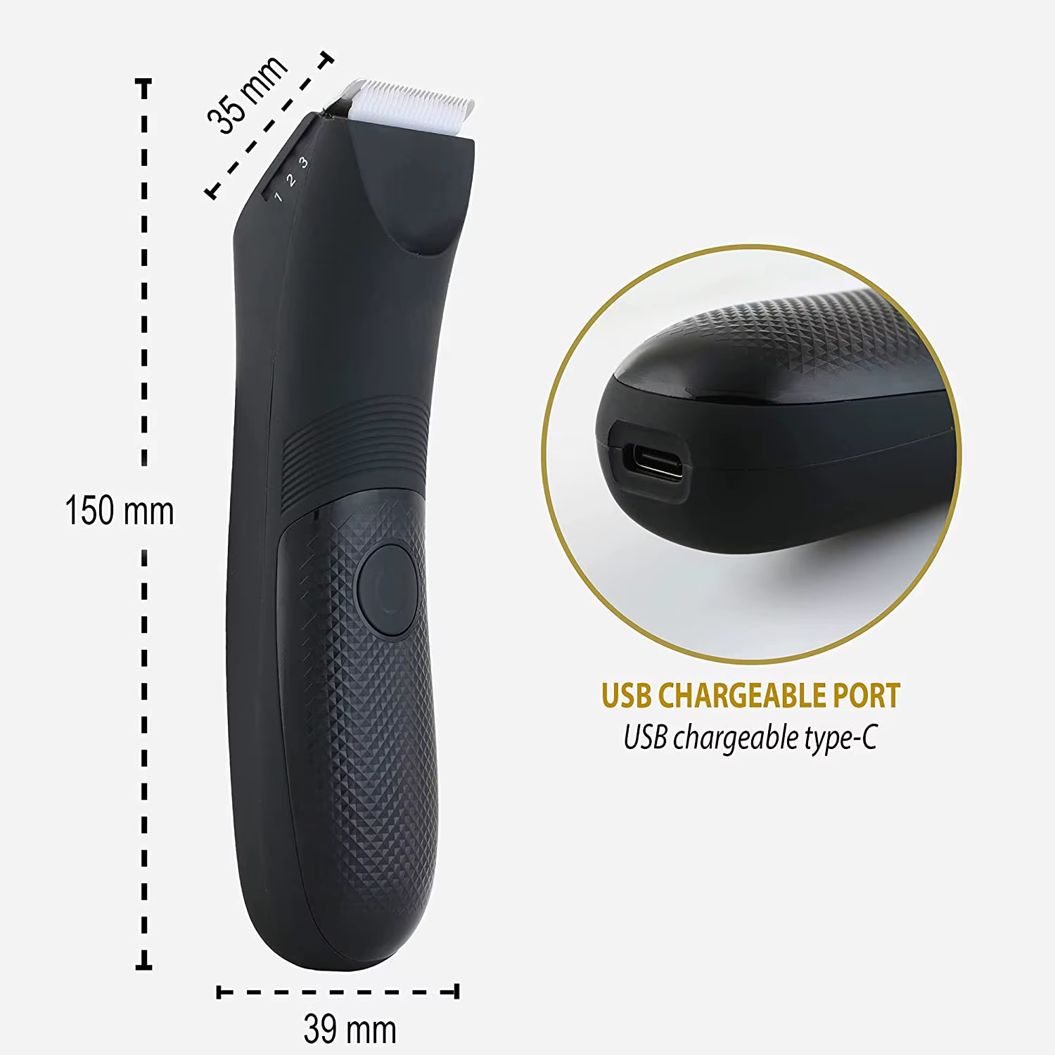 Tondeuses à barbe tondeuse à cheveux corps USB Rechargeable sûr étanche lame en céramique tête