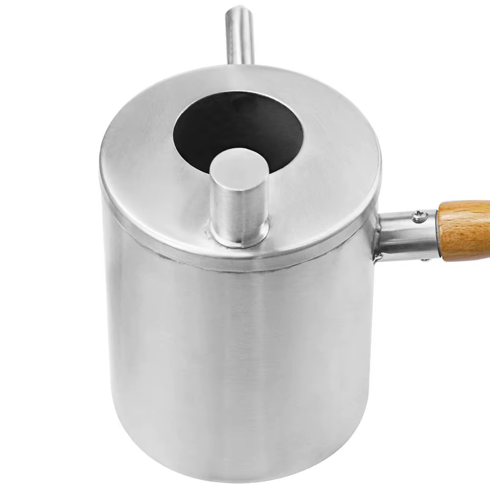 Pot verseur de cire d'abeille en acier inoxydable