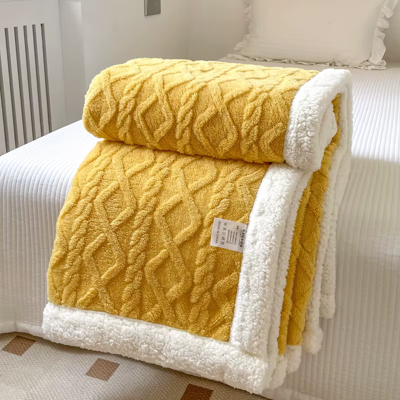 Couverture polaire Double couche, épaisse et chaude, pour la sieste au bureau, pour canapé-lit, simple, Double, en peluche douce, automne et hiver