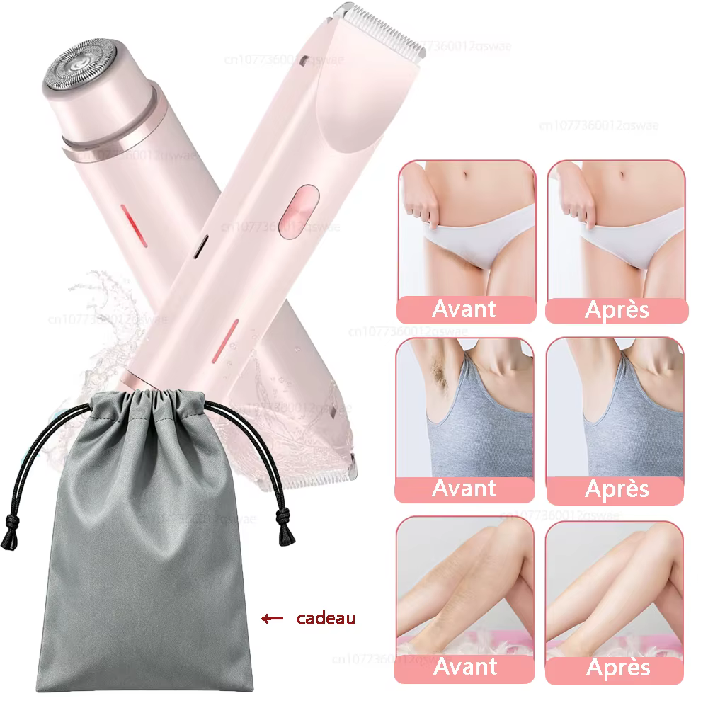 Rasoir électrique à double tête pour femme