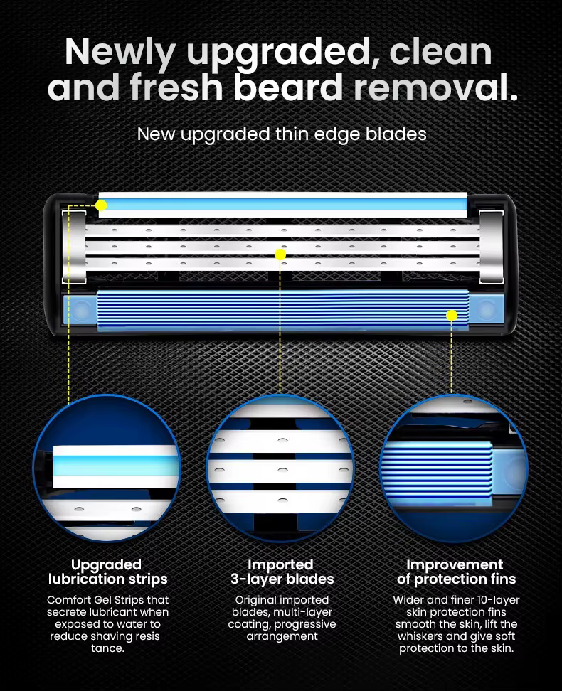 Gillette-Rasoir Mach3 à 3 couches pour hommes