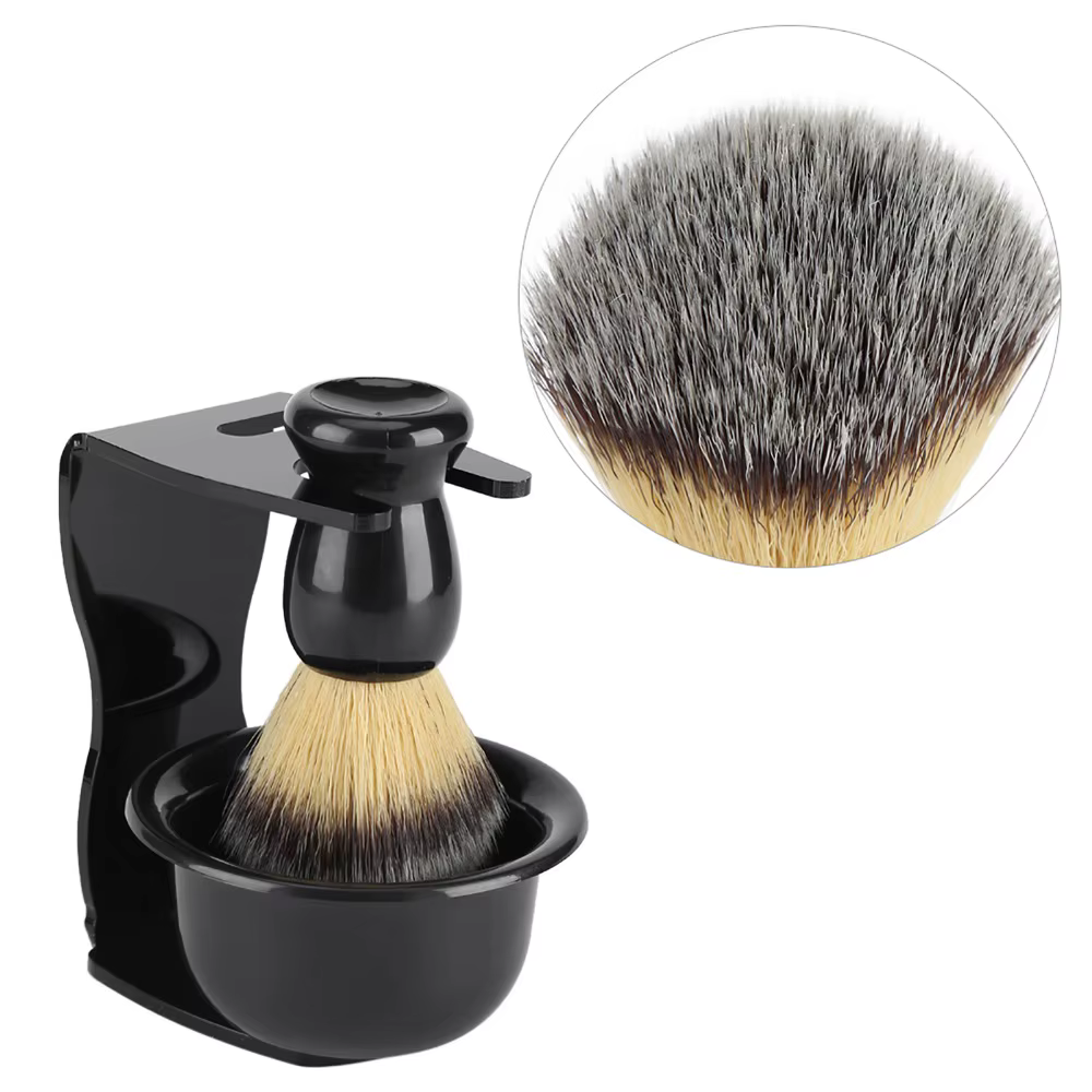 Ensemble de 3 brosses à raser pratiques et faciles à mousser, brosse à barbe professionnelle durable, kit de toilettage portable et doux, soin de la barbe