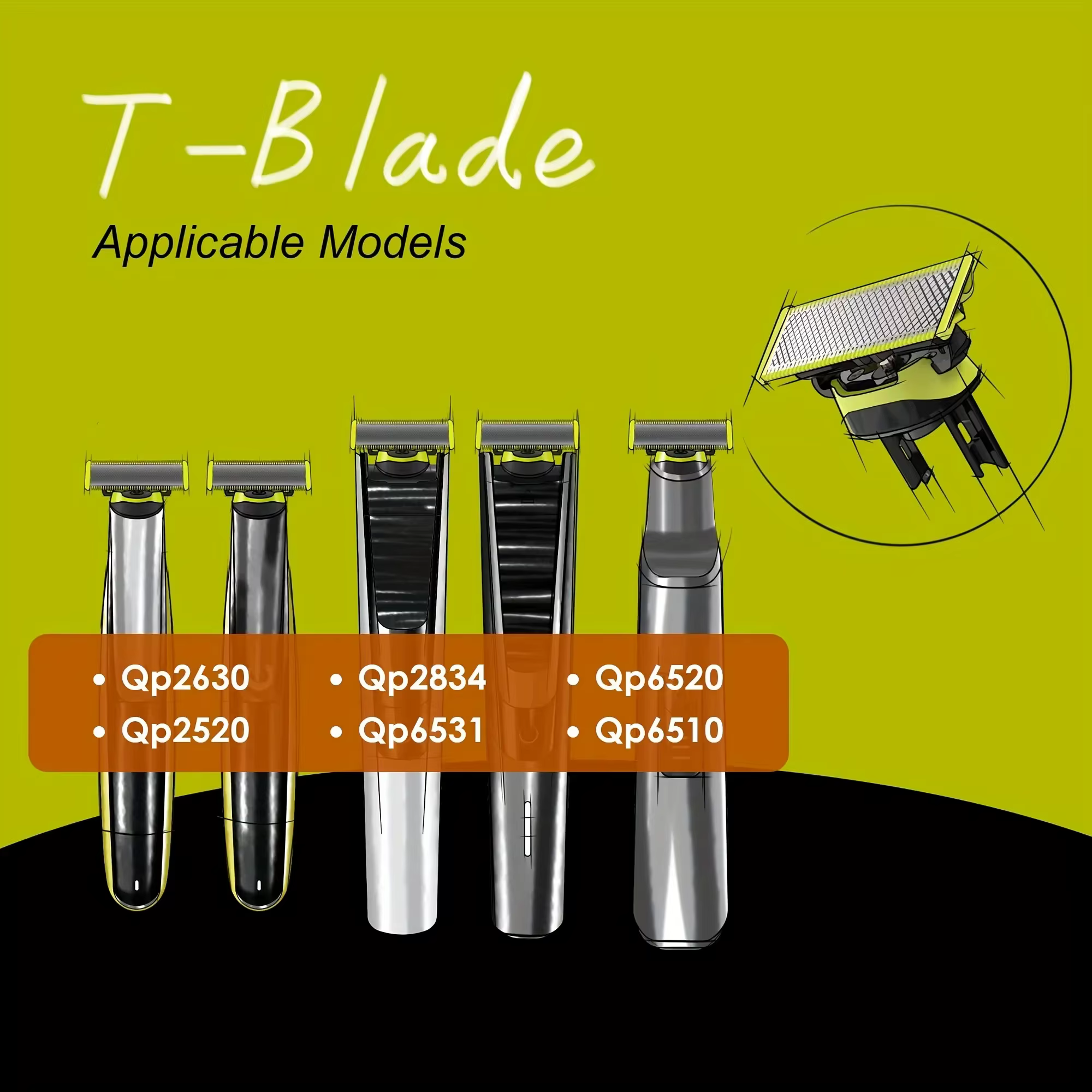 Lame de rechange pour rasoir électrique OneBlade & One Blade QP2520 QP2530 QP2620 QP2630 QP6510 QP6520