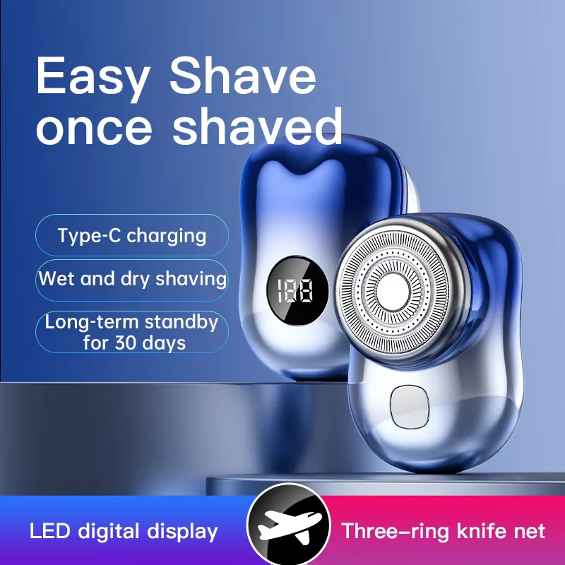 Mini rasoir électrique de voyage pour hommes, format de poche, lavable, Rechargeable, Portable, indolore, sans fil, couteau pour le visage et la barbe