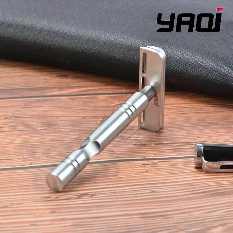 Rasoir YAQI couleur Chrome mat lame AC Excalibur à un seul tranchant hommes rasage sécurité