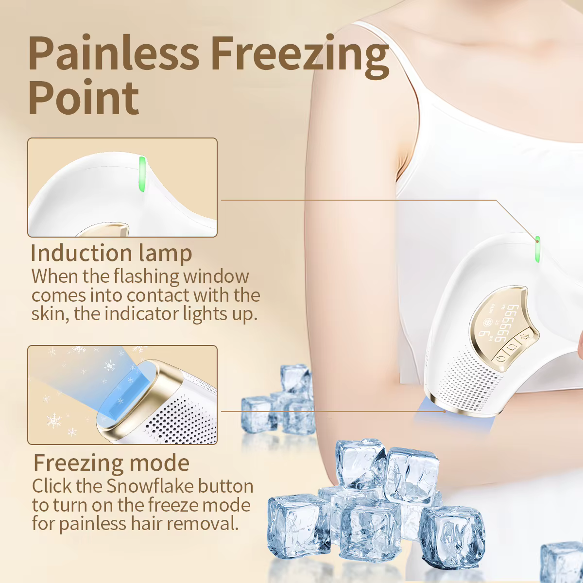 Vancostar Cool IPL épilation 3in1 pour les femmes rajeunissement acné supprimer indolore Bikini tondeuse à la maison épilateur Laser Permanent