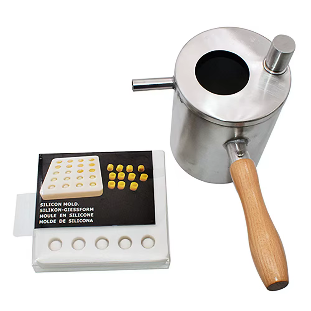 Pot verseur de cire d'abeille en acier inoxydable
