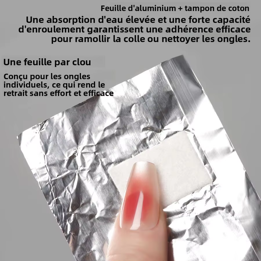 100 pièces sac feuille d'aluminium Nail Art tremper le vernis à ongles enlèvement enveloppes serviette Gel dissolvant