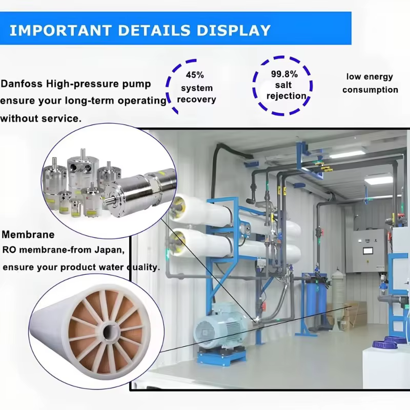 Système de traitement d'eau RO sur châssis sur mesure de grande taille, équipement de purification d'eau de qualité industrielle