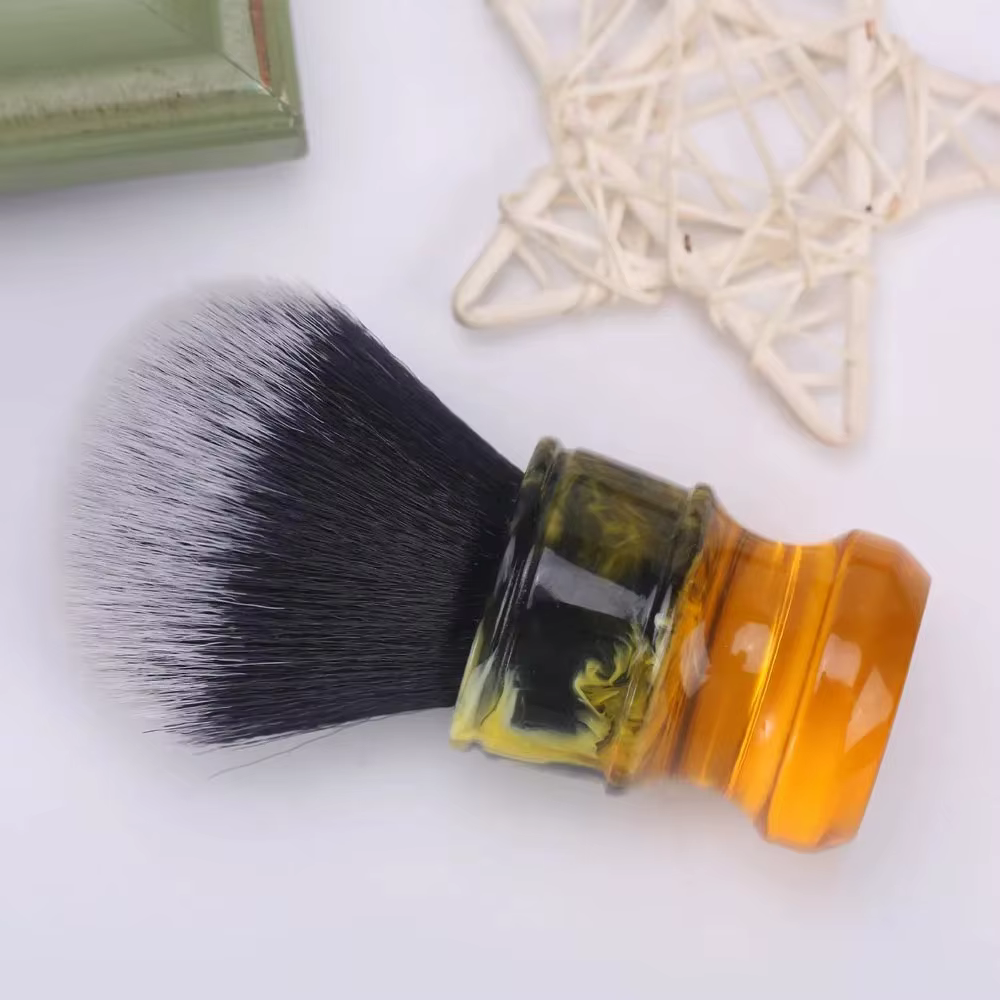 Yaqi 24MM hommes pinceaux de rasage humides Sagrada Familia noir/blanc smoking manche en résine de fibres synthétiques