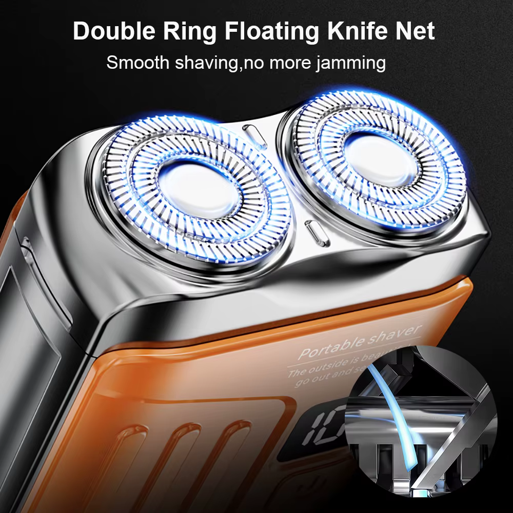 Rasoir électrique hommes tondeuse à barbe utilisation sèche et humide double lames rasoir USB Rechargeable Mini Portable visage barbe rasoir pour voyage à la maison