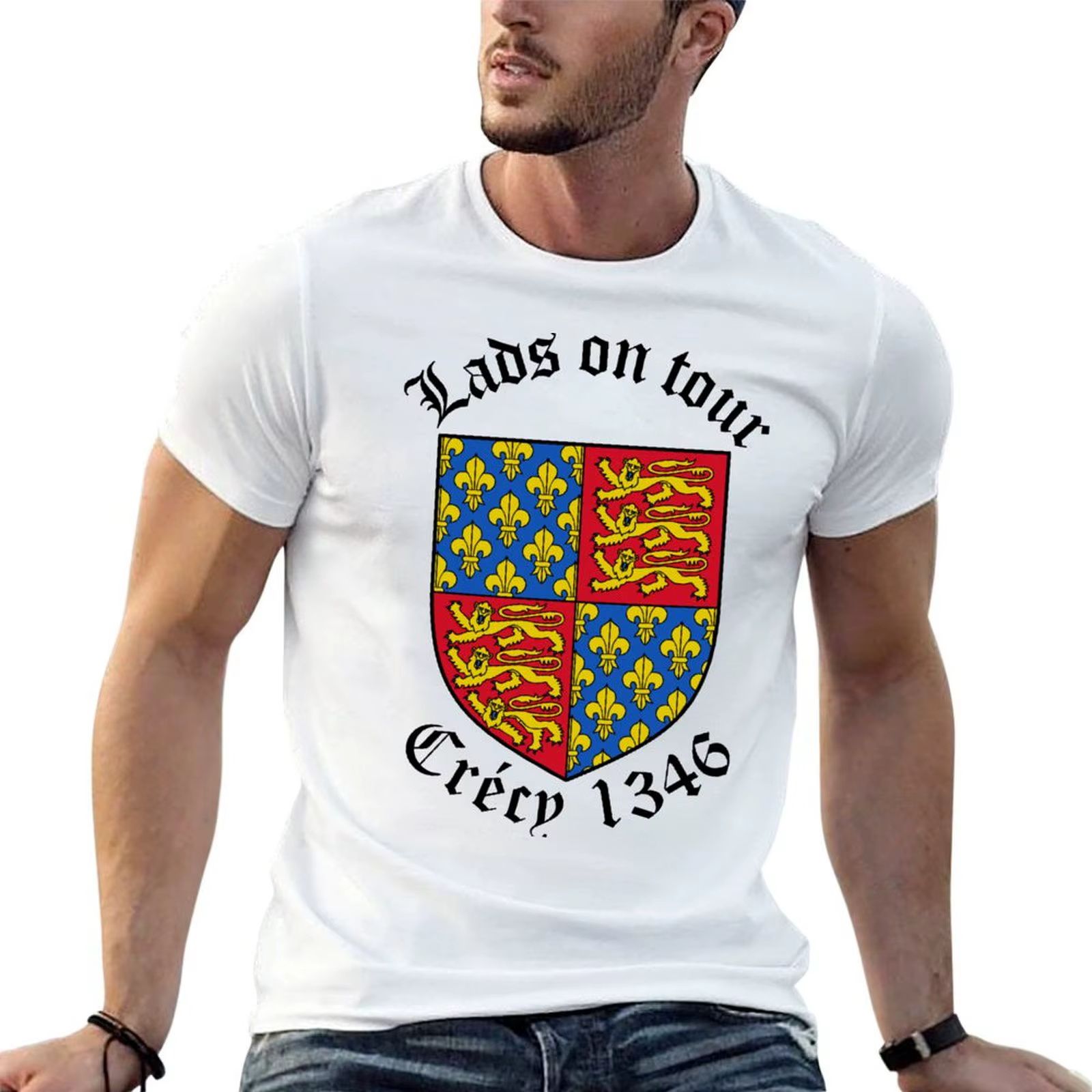 Crecy 1346 Lads On Tour T-Shirt T-shirt à col rond grande taille