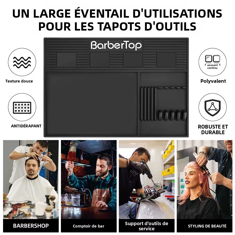 Plateau magnétique pour barbier à 6 emplacements