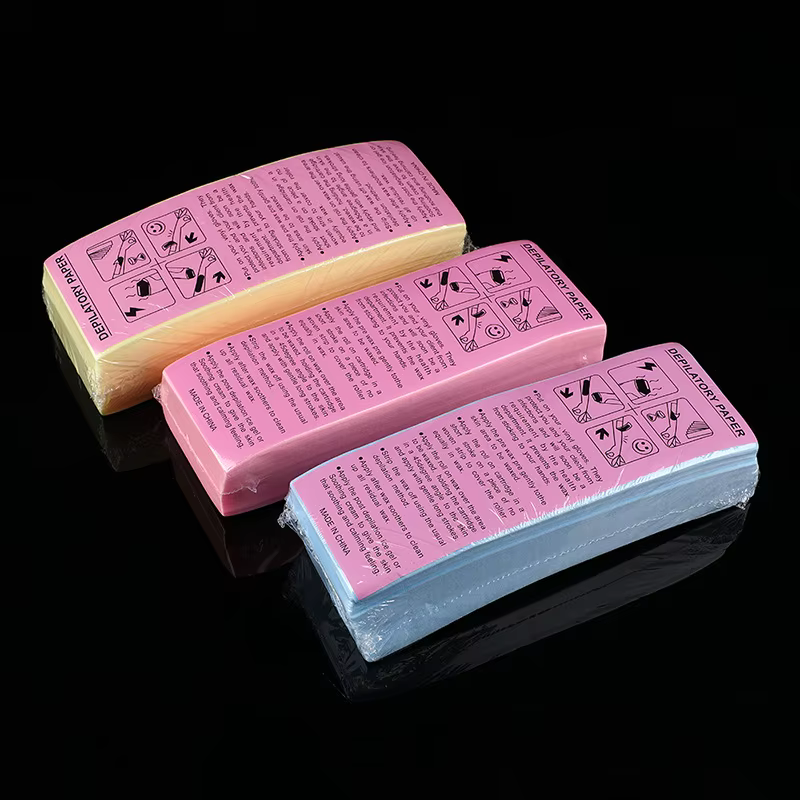 3 couleurs 100 pcs/pack épilation non tissé corps tissu cheveux enlever cire rouleaux de papier