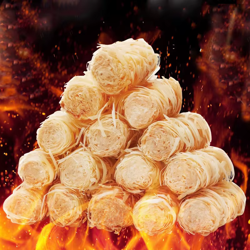 Allume-feu naturel portable 40/60 pièces, bâtonnets de cire de bois, adaptés aux cheminées domestiques, aux fours à foyer et aux barbecues d'extérieur