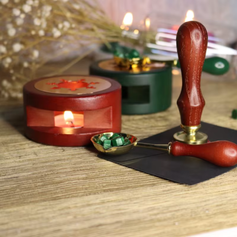 Four à cire de scellage du bois/outil de cuillère joints de cire rétro chauffe-cire décoratif Pot de cire perles bâton chauffant bricolage artisanat tampon de cire