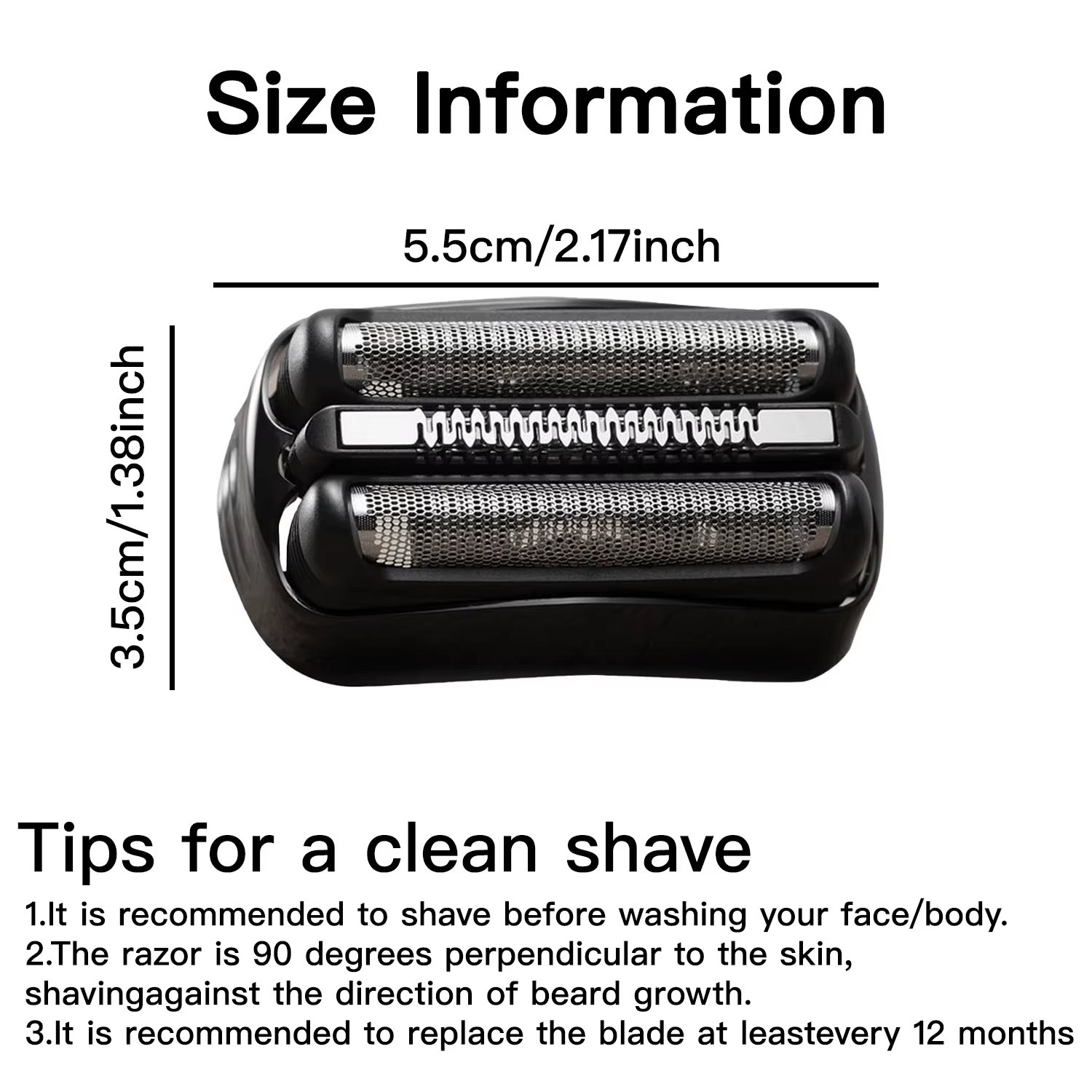 Tête de rechange pour tête humide et sèche Braun série 3 S3