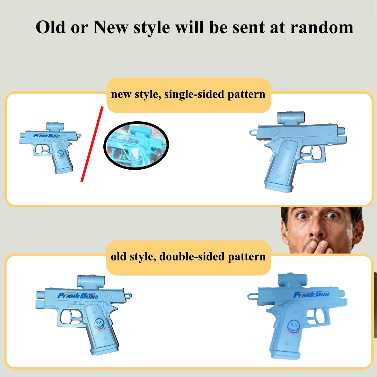 Pistolet à eau bidirectionnel, jouet de farce, pistolet à eau anti-stress, petit pistolet de jeu, interaction adulte-enfant, pour l'extérieur et l'intérieur, cadeau, 2 styles