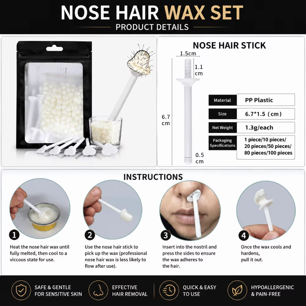 Kit de cire pour l'épilation du nez sans douleur