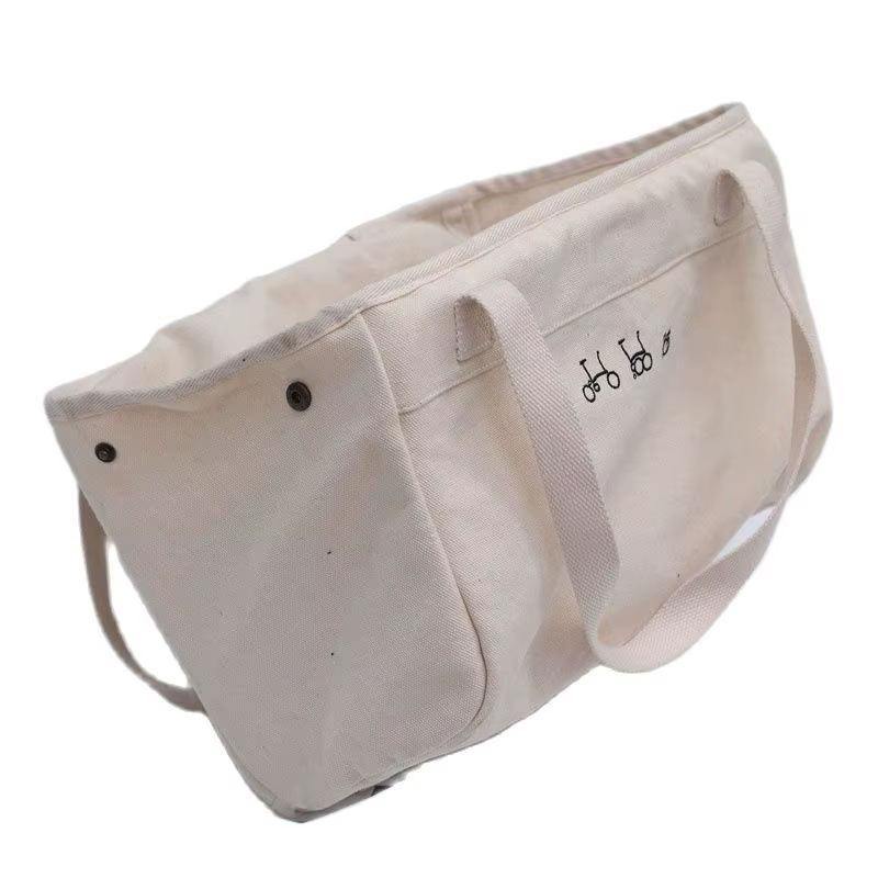 Sac en toile pliable pour vélo Bromsilice, panier style rétro avec cadre intérieur 35.5x25.5cm