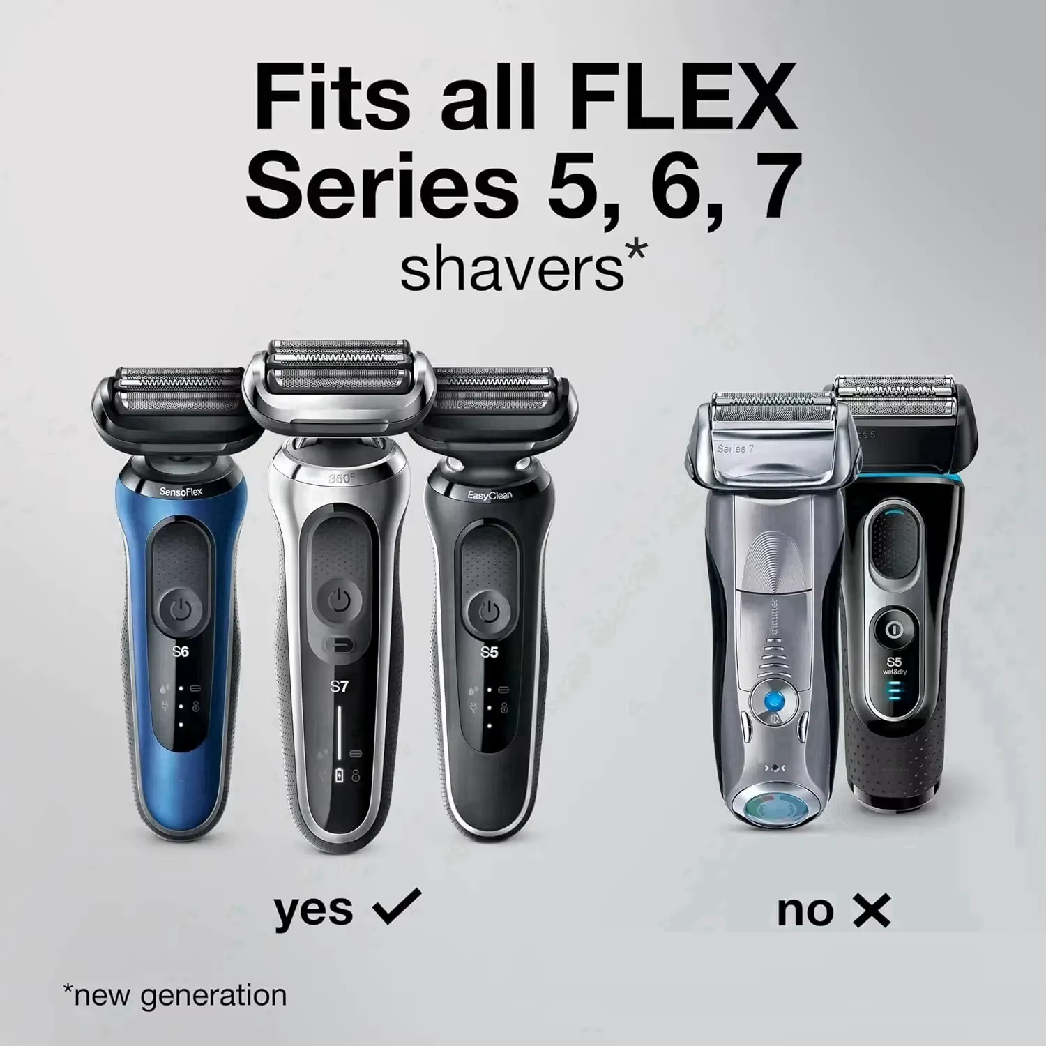 Tondeuse à barbe EasyClick + 5 pièces de fixation de peigne pour rasoirs électriques Braun nouvelle génération série 5