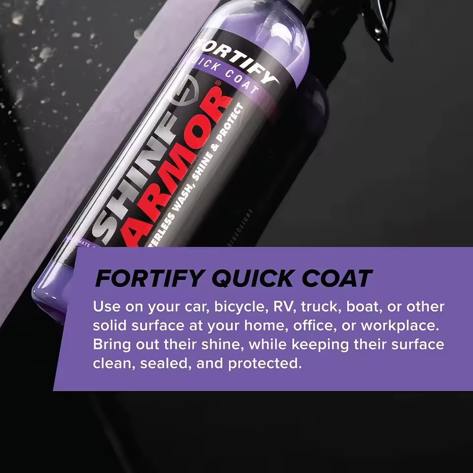 SHINE Revêtement Céramique Fortifiant, Cire de Polissage Rapide pour Voiture, Spray de Lavage Sans Eau, Cire Hydrophobe, Couche de Finition Polymère pour Peinture