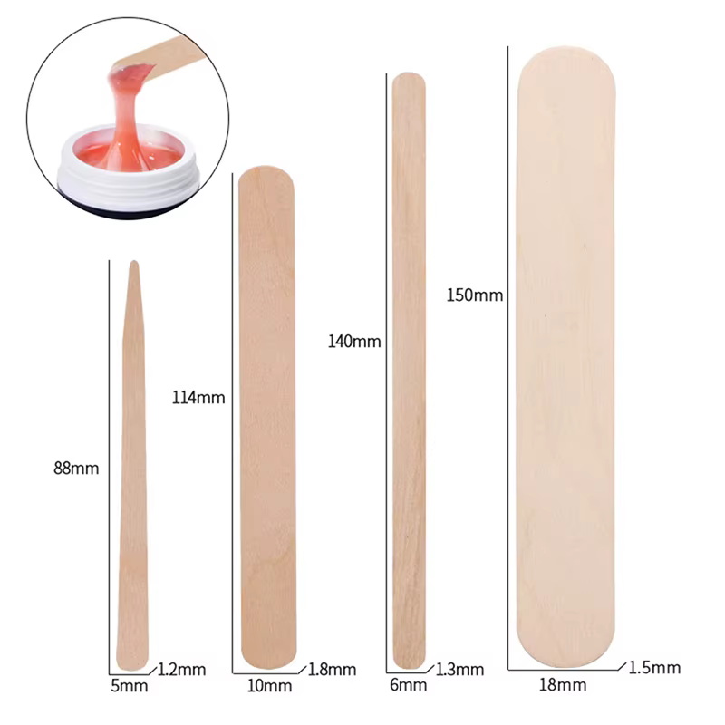 Bâtons d'épilation jetables en bois pour femmes