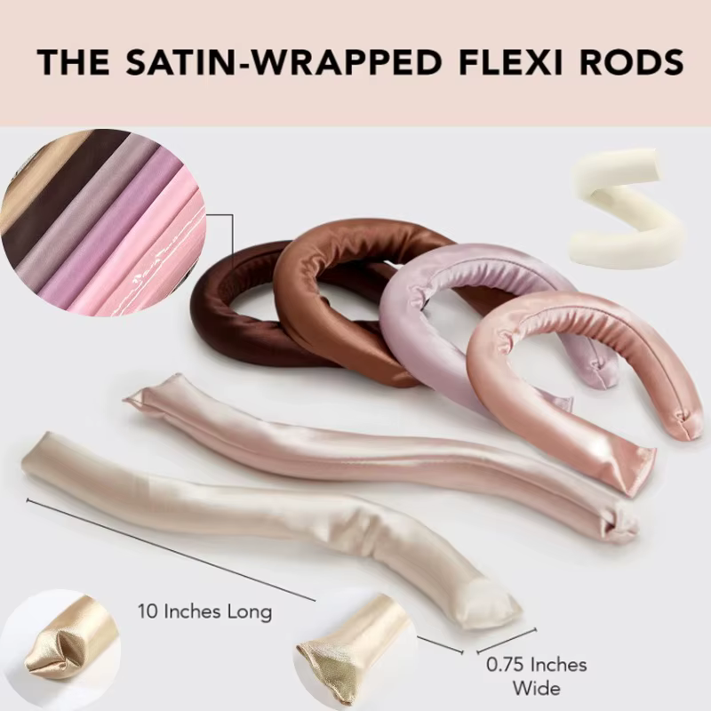 Bigoudi sans chaleur pour dormir 25 cm – Ondulations sans chauffage – Rouleaux à cheveux pour boucles sans effort –