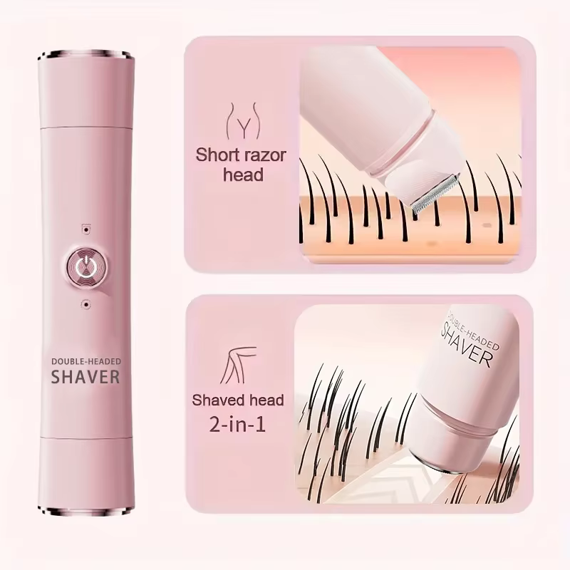 Épilateur électrique double tête rechargeable pour femme