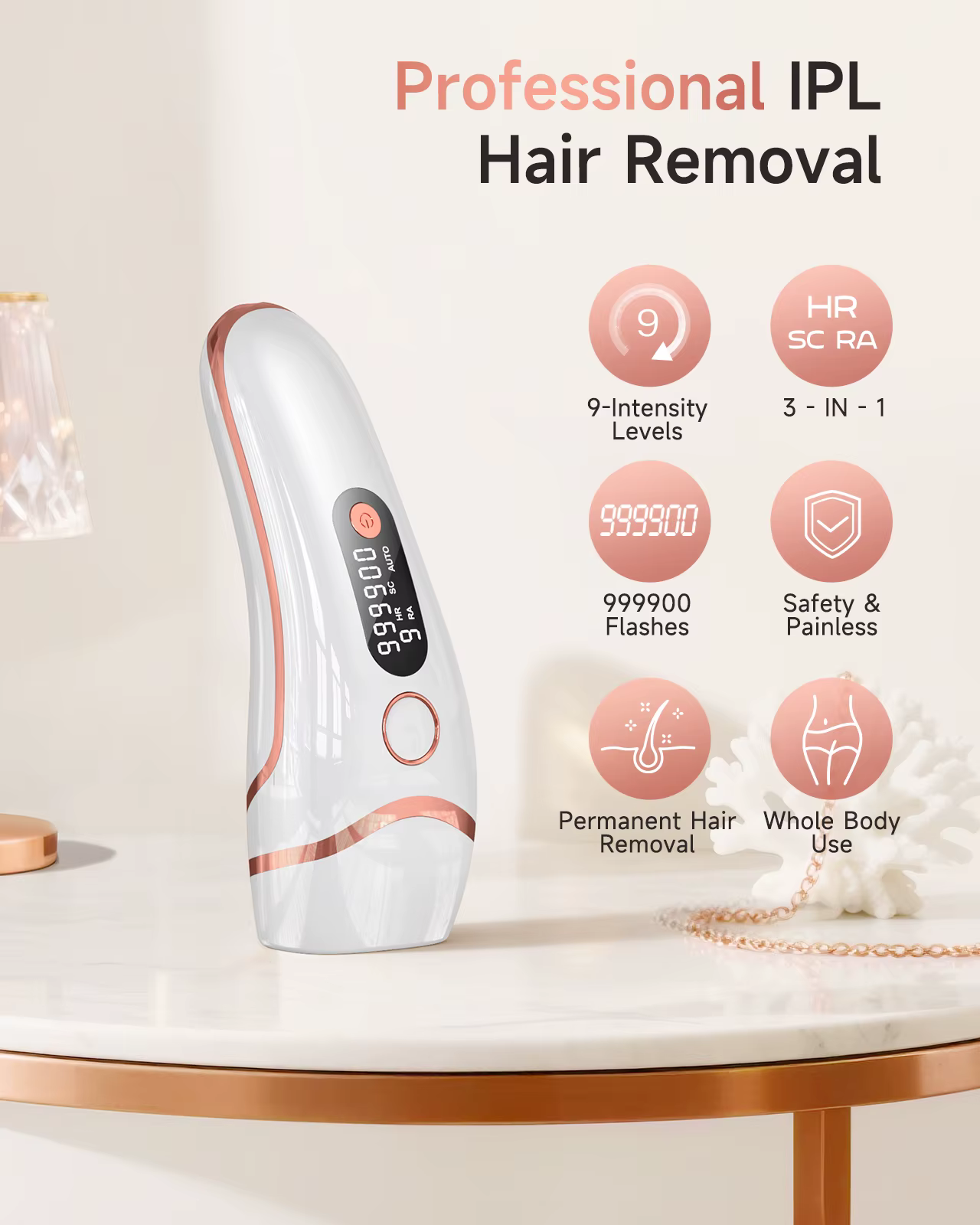 Épilateur laser IPL 999999 Flash pour le corps